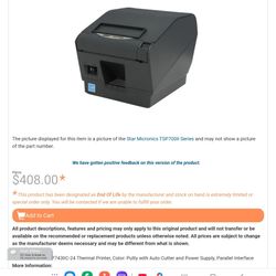 Star Tsp 700ii Pos Printer