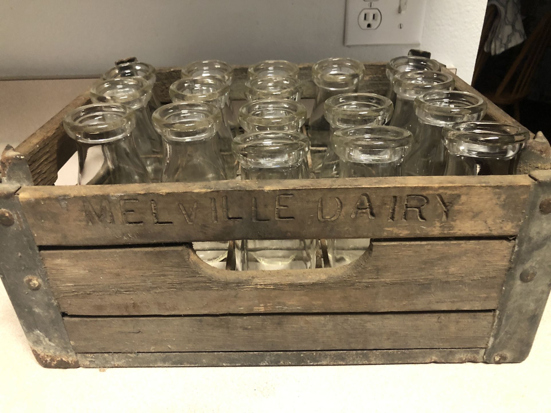 Vintage Melville Dairy Half Pint Bottle Tray
