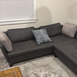 Roche Bobois ESSENTIEL 2-Piece Sectional w/ Chaise (Charcoal Grey) – Luxury