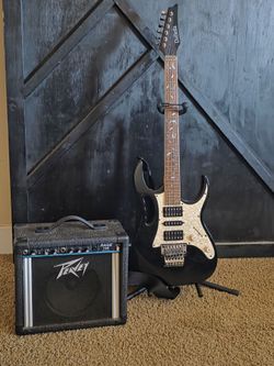 Kids guitar with amplifier