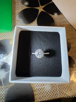 Silver Halo Round Stone Ring
