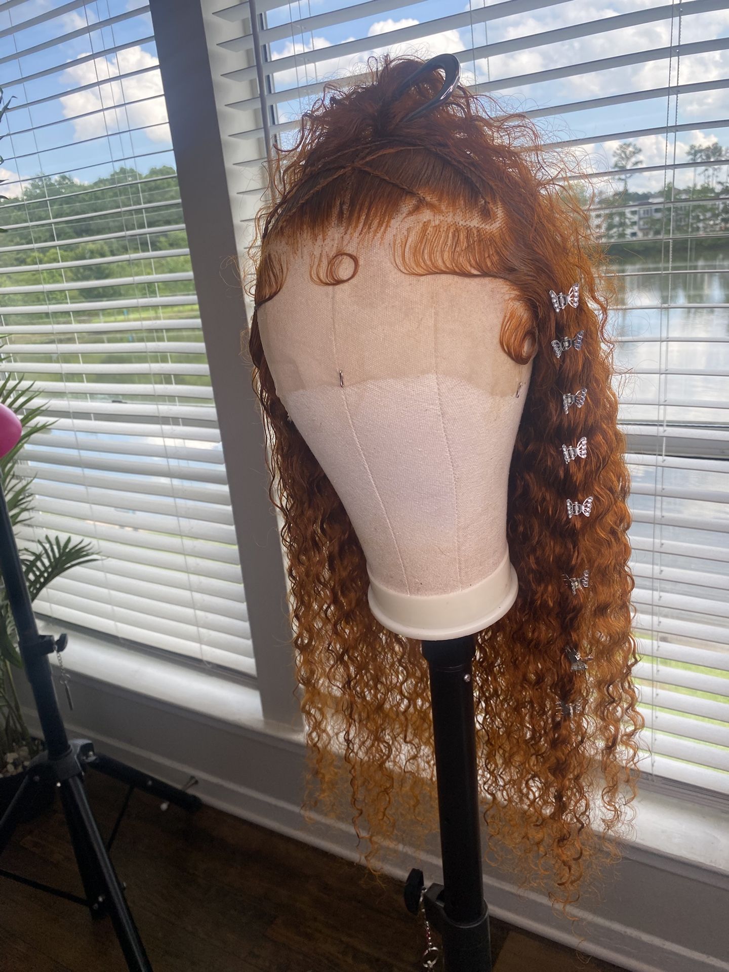 30 Inch Ginger Deep Wave 13*6 Frontal Wig, Free Wig Install