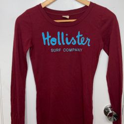 Burgundy Hollister Women’s Long Sleeve - Size XS