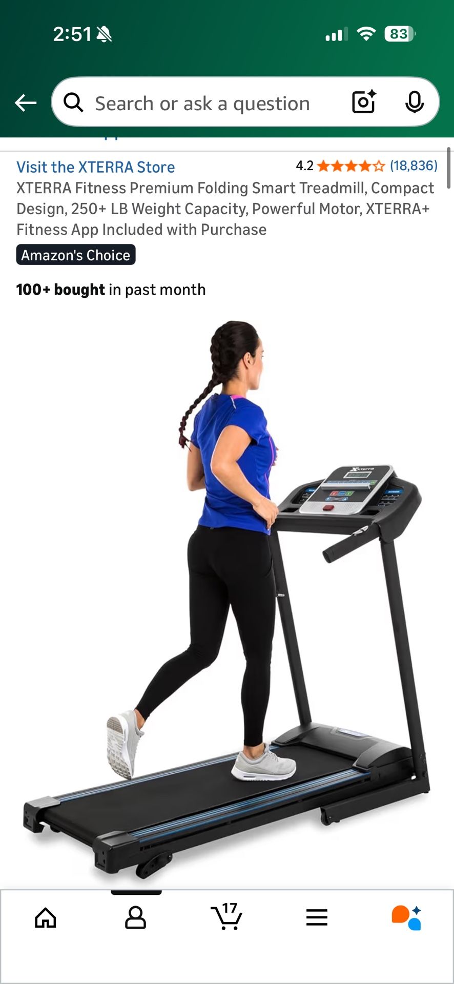 Xterra Folding treadmill