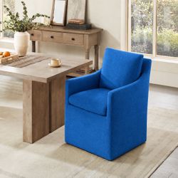 Dining Arm Chair with Caster Wheels