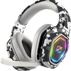 Wireless Gaming Headset for Ps5, Ps4, PC, xbox Gaming Headphones with Flip Mic