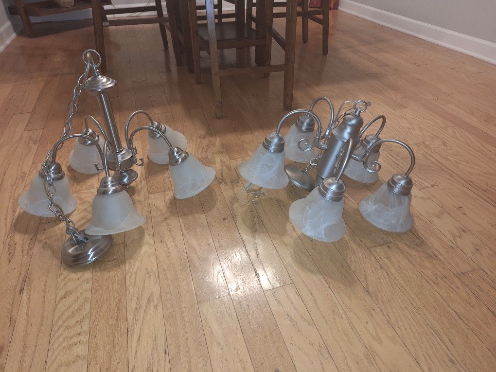 Set Of 2 Nickel LIGHT fixtures