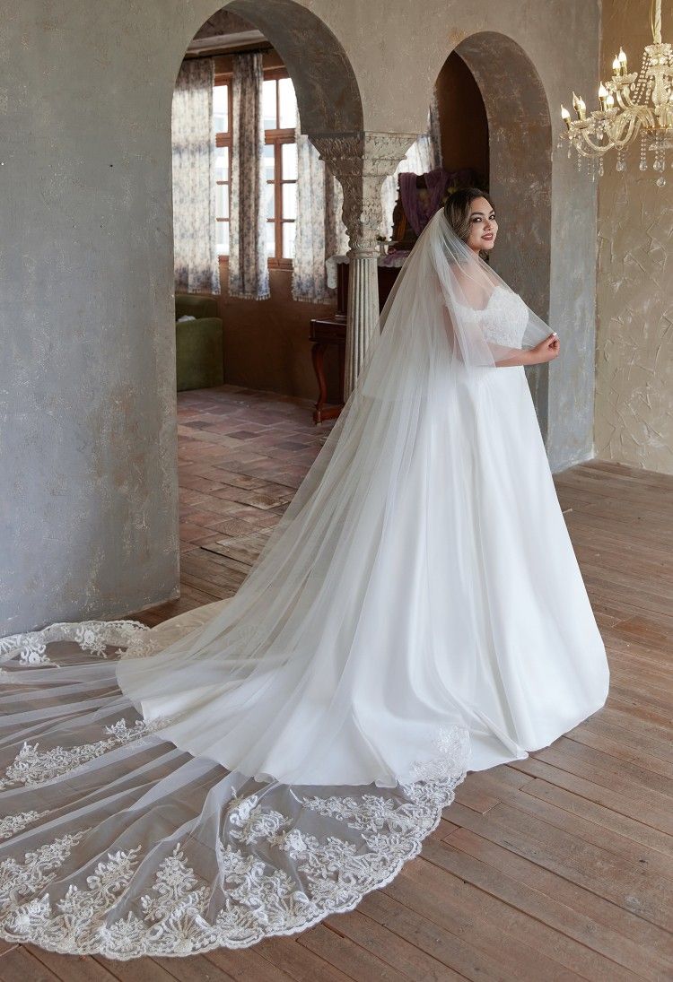 Romantic & Elegant Plus-Size Wedding Dress with Off-Shoulder Straps
