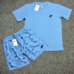 BABY BLUE NIKE SHORT SET. $55