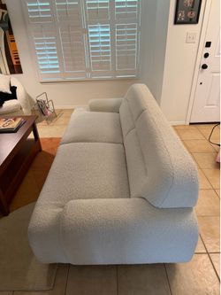 Ivory boucle couch