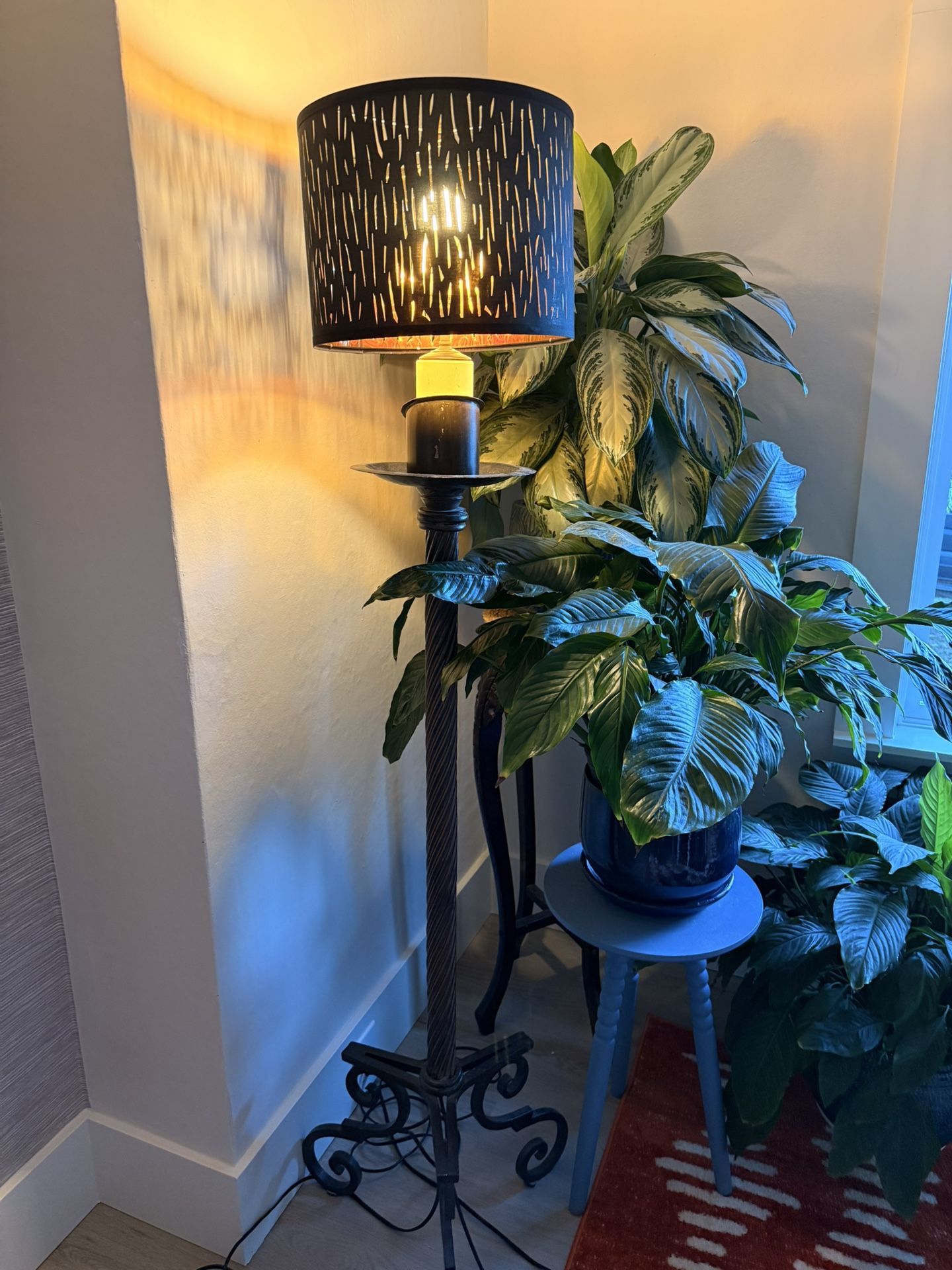 Two Matching Metal Standing Lamps Take Both