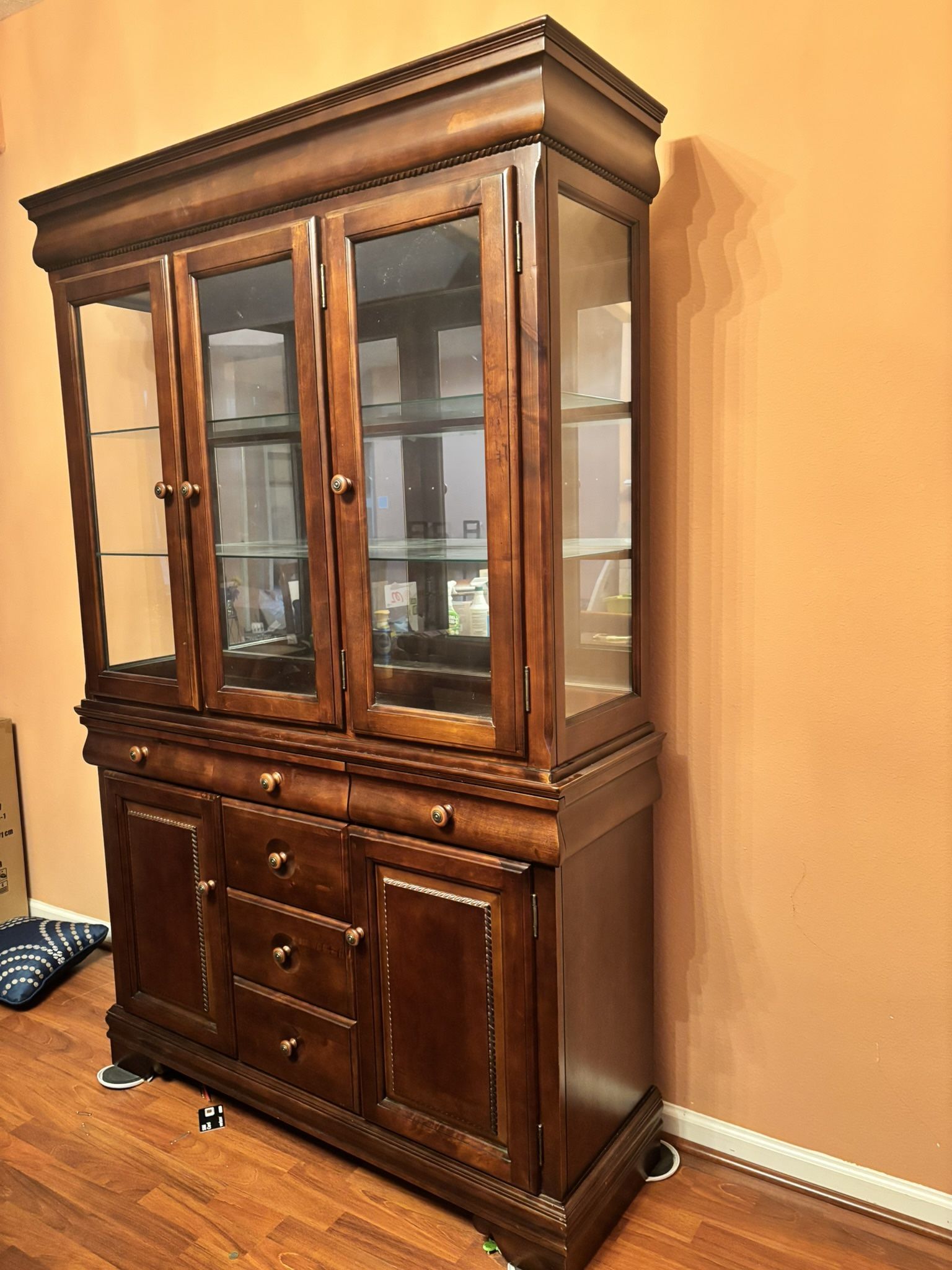 China Cabinet w/Hutch and Dining Room Table Set