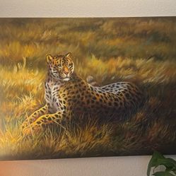 Cheetah Canvas Painting 