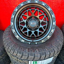 XM701 MATT BLACK 17X9 6X139.7 TIRE 265 70 17 KUMHO RT ALL 4 WHEELS AND TIRES