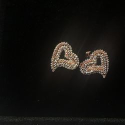 18 k Gold Plated Rose-gold Heart Stud Earrings 