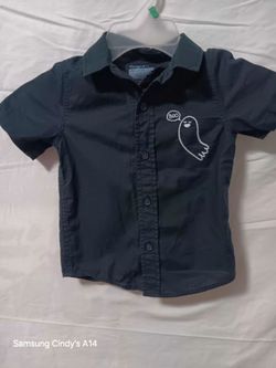 Cat & Jack Kids Halloween Ghost Button-Up Shirt