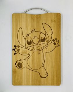 Stitch laser engraved bamboo high quality cuttingboard