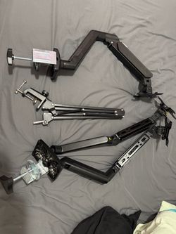MICROPHONE BOOM ARM, MONITOR MOUNTS! (NEED GONE ASAP!)