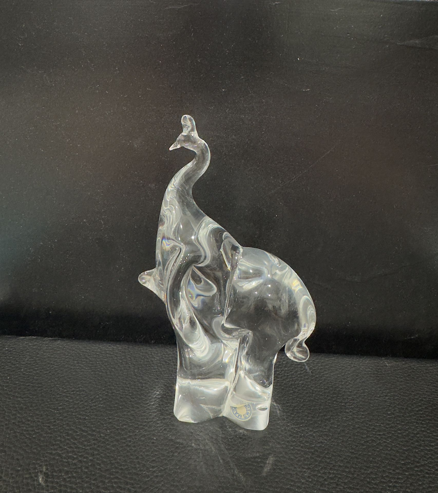 Vintage Art Glass Elephant Figurine Paperweight 14 Oz 5.5”x3.25”x2” Excel. Cond.