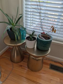 Brass side tables $50 each