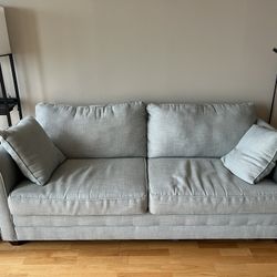 Couch with a double bed pull out looks better in person