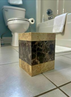 Montecito Marble Wastebasket/Bathroom Accessories Waste Basket Natural Marble