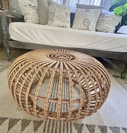 Round Rattan Coffee and Side Table