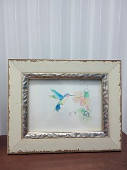 Original Vintage Hummingbird Watercolor Painting