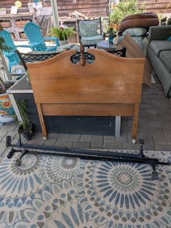Bed frame with headboard, twin size