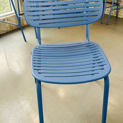 EMU Italian Blue Metallic Table Chairs