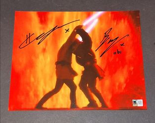 🔥Hayden Christensen Ewan McGregor Signed Autographed 8x10 Star Wars MAS COA 🔥