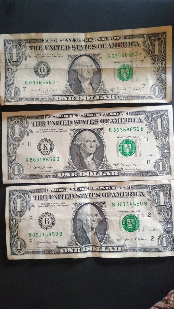 1988 Star Note / Offset Cut Error,2017ladder Bill,2021 Low Serial Number, With Ink Bleed Through to the back