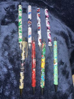 pens with sticker designs
