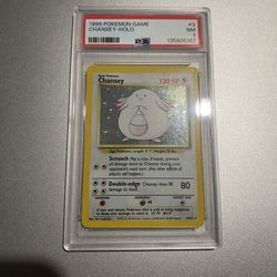 Chansey #3 Holographic Pokemon Card PSA 7 NM