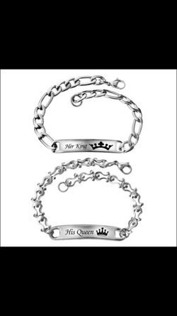 Stainless steel matching Valentine's bracelets!
