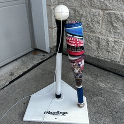 Rawlings Hitter Batting Tee + Cubs Softball Bat 