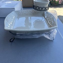 Celebrating Home Chip And Dip Two Tiered Dish