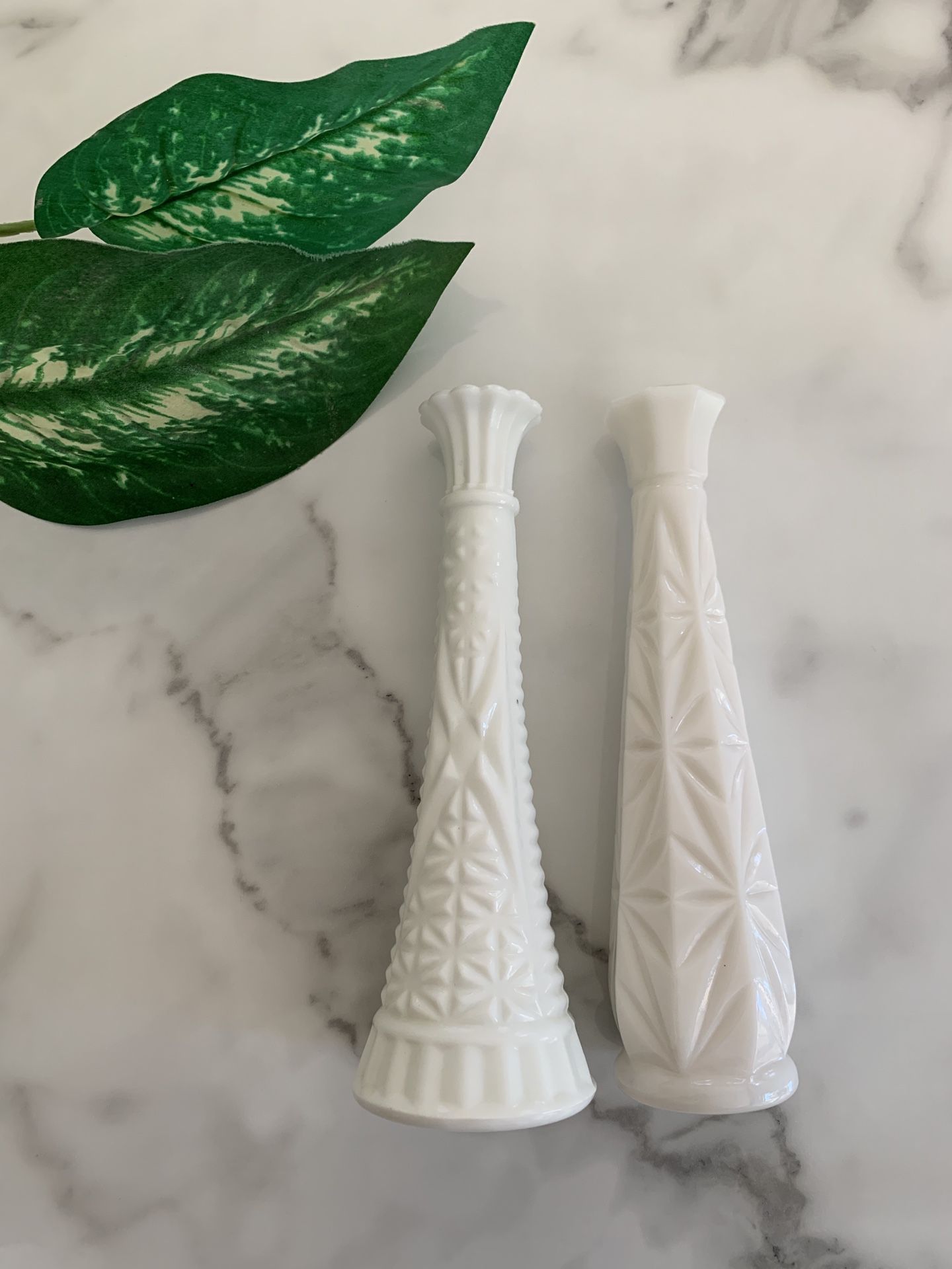 Milk glass vases decorative for home or wedding