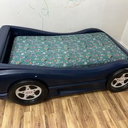 Blue Little Tikes Race Car Bed