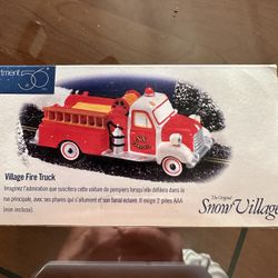 Ceramic Village Fire Truck