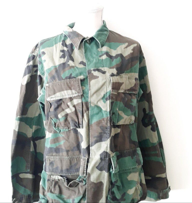 Vintage Army Camouflage Shirt Jacket Size Medium Regular 8415-01-184-1330