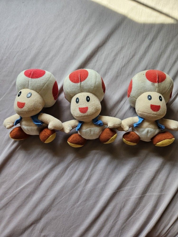 Lot Of 3 Toad Plushies