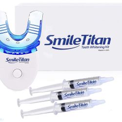 Smile Titan Teeth Whitening Kit, Teeth Whitening Gel with 5X LED Accelerator Light and Tray Teeth Whitener