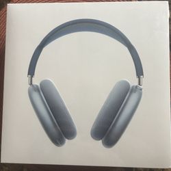 Apple AirPods Max wireless over-ear headphones in the sky blue color