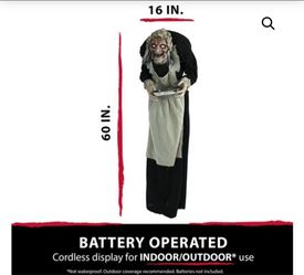 Haunted Hill Farm Life-Size 5-Ft. Talking Zombie Maid Animatronic HHLADY-4FLSA