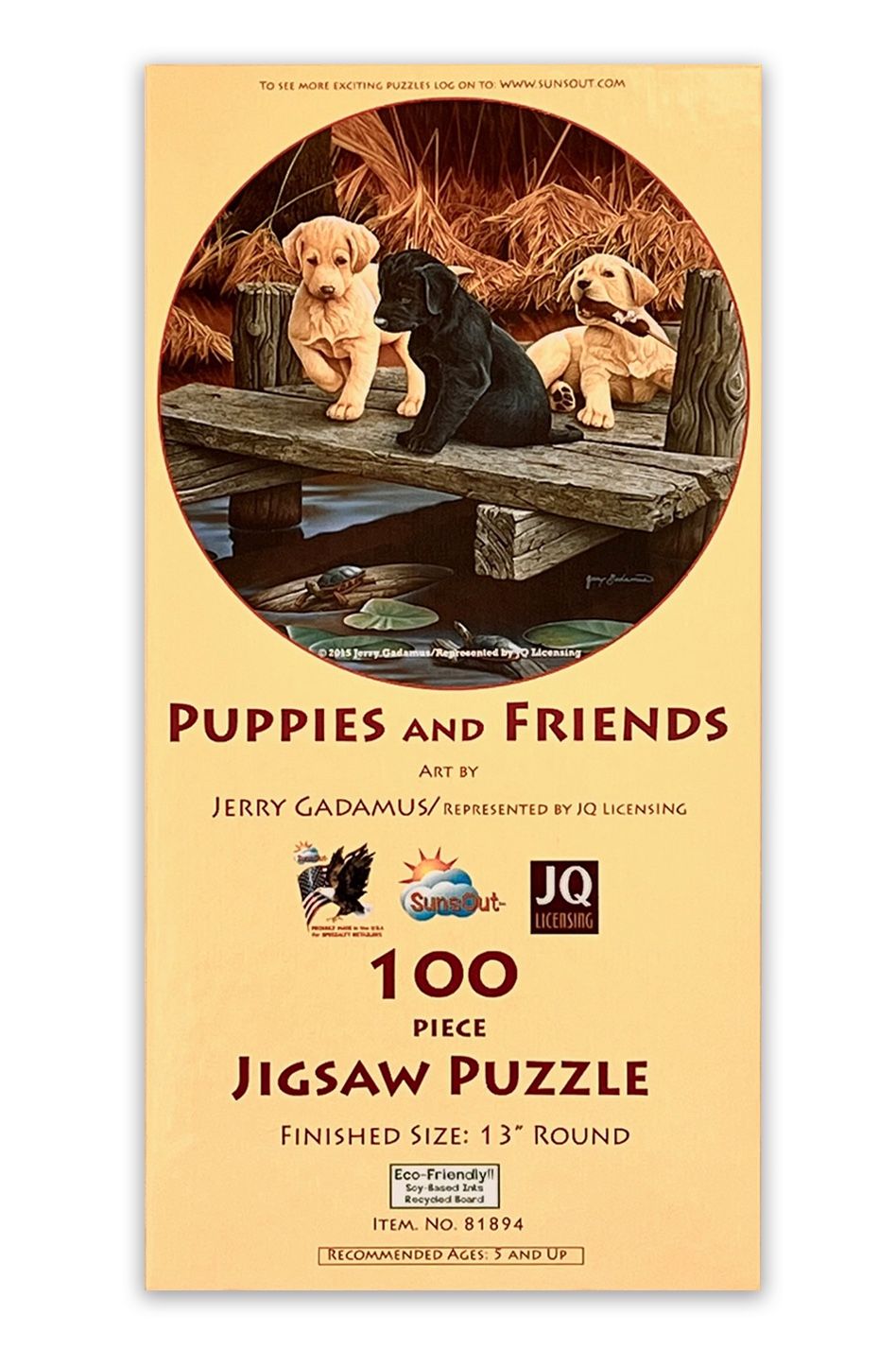 SunsOut Jigsaw Puzzle “Puppies and Friends” 100 pc.