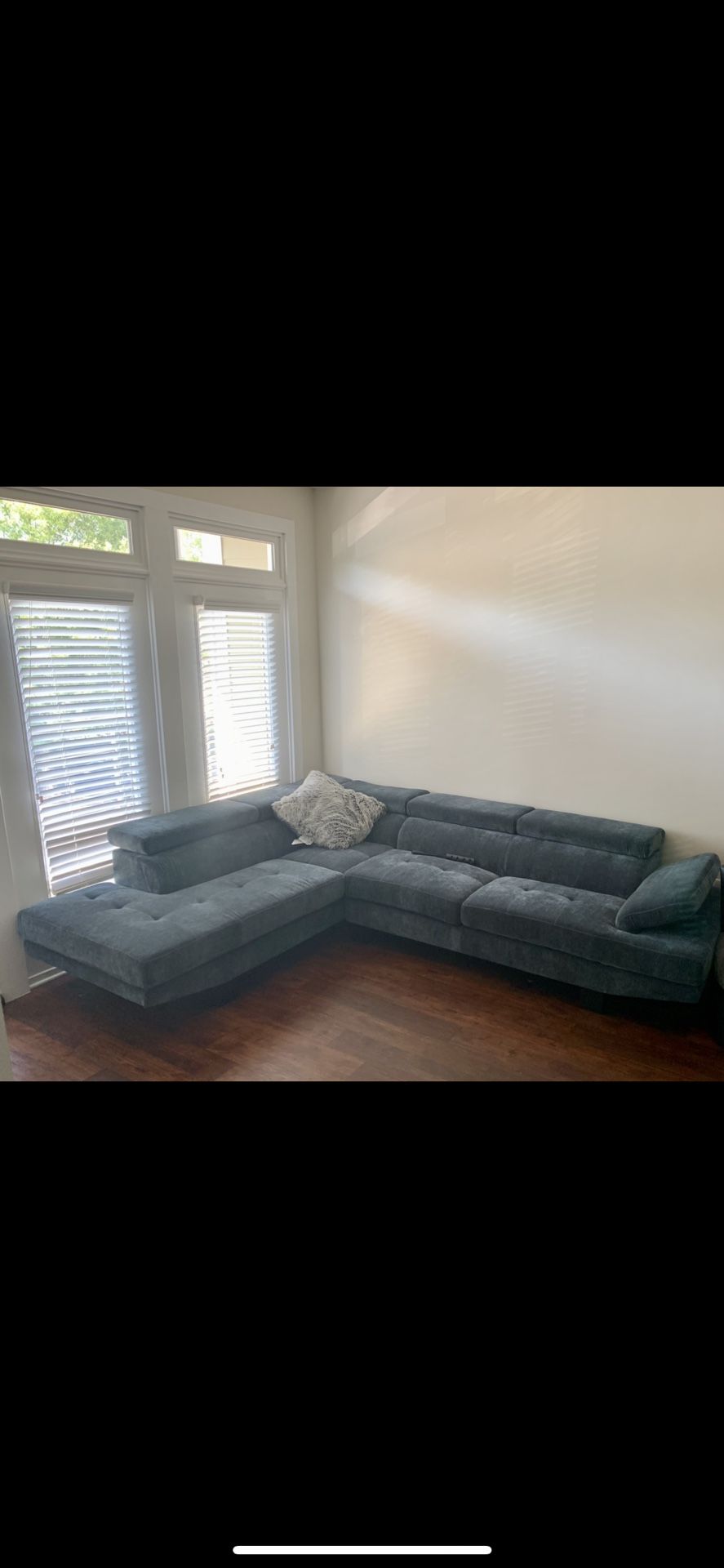 blue velvet sectional