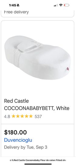 Red Castle Cocoonababy Fleur de coton Fitted sheet - White