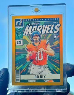2024 Panini Donruss Bo Nix #’d 07/10 Gold Gridiron Marvels Rookie Card MINT RC