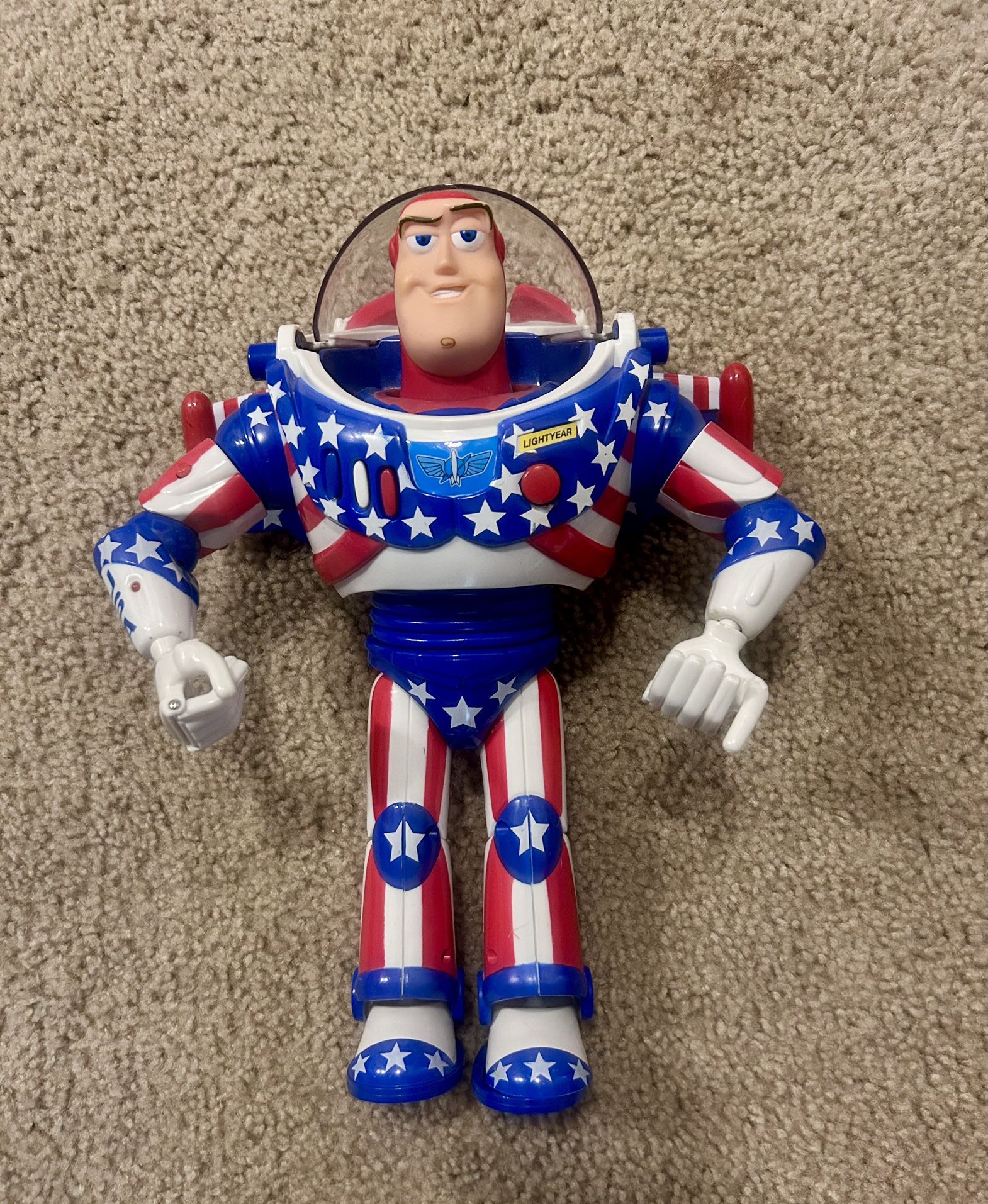 Disney Pixar Toy Story Stars And Stripes Buzz Lightyear Works Approx 12” Tall